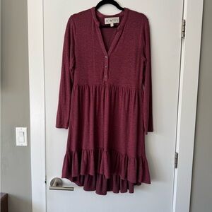 Hiatus Long Sleeve Ruffle Tiered HiLo Dress.